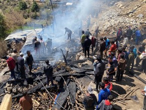 हुम्लाको डाँडाफयामा आगलागीबाट दुई घर जलेर नष्ट, ८२ लाख बराबर धनमालको क्षेती ।